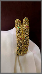 Antique Multi colour Flower Bangles - BG00312