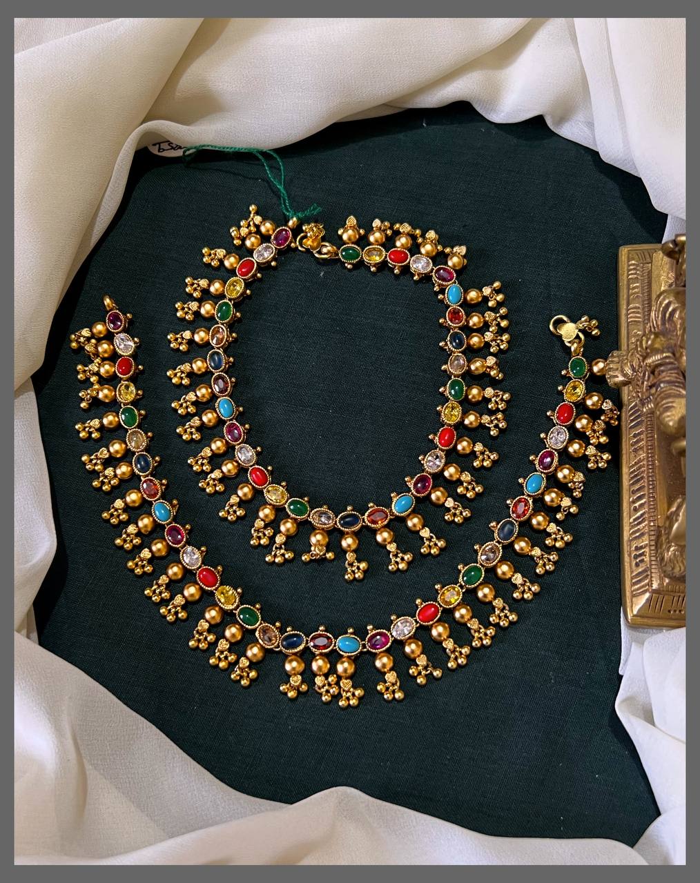 Stone and Pearl Payal in Kundan - PY007