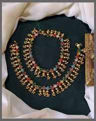Stone and Pearl Payal in Kundan - PY007