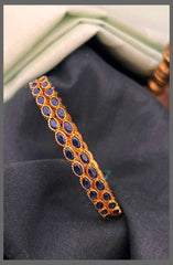 Navy Blue Stone Bangles in Nakshi - BG00566