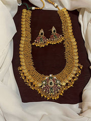 Kaasu Long Haram With Lotus Kempu Pendant - NH00181