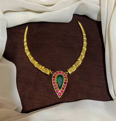 Kante Set With Dew Drop Jadau Pendant -KN00531