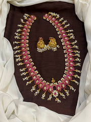 Jadau Peacock Mango Long Haram - KH0053