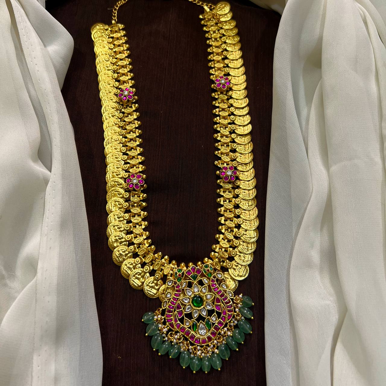 Antique Kaasu Haram with Side pendant - KH00302