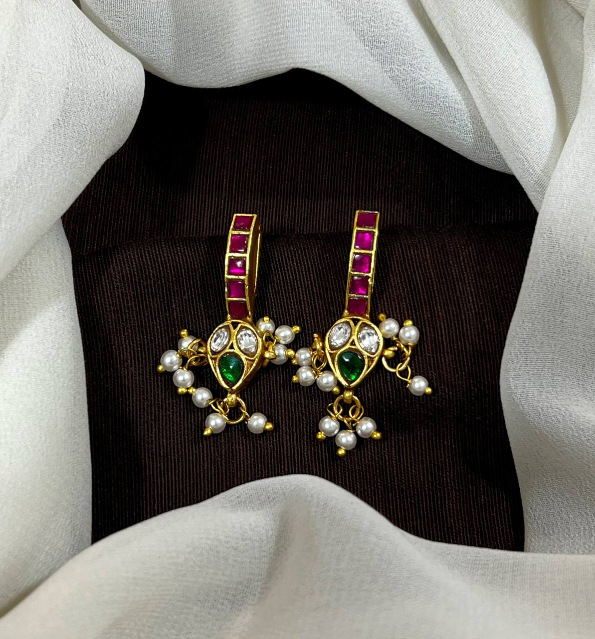 Cute Flower Patter Leaf Jadau Bugadi - BU0025