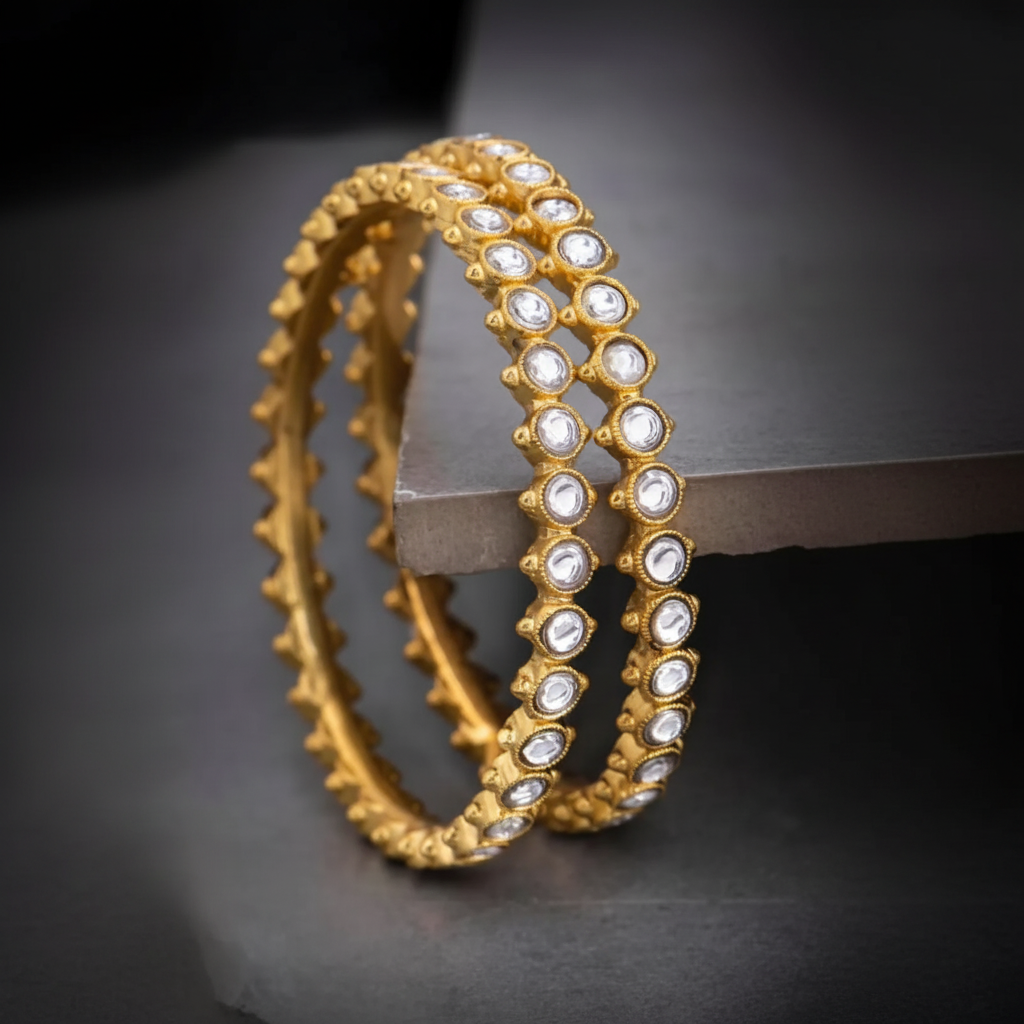 Jadau Round Stone Vintage Model Bangles - BG00681