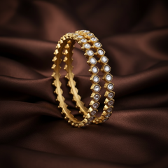 Jadau Round Stone Vintage Model Bangles - BG00681