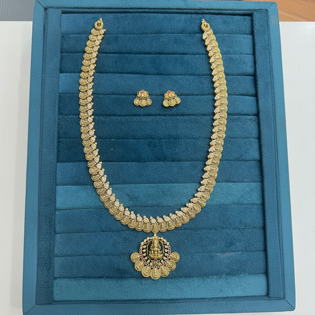 Elegant Gold Replica Kaasu Haram With Detachable Pendant - NH00435