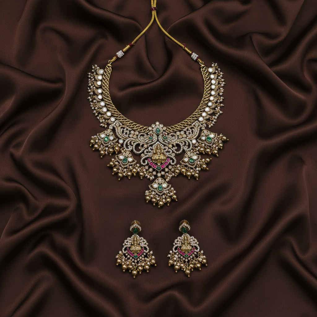 Mozonite Lakshmi Jilebi necklace - VN00194