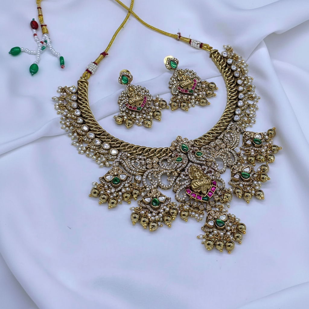 Mozonite Lakshmi Jilebi necklace - VN00194