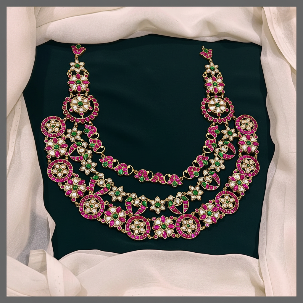 Beautiful Jadau Kundan Necklace - KN00438