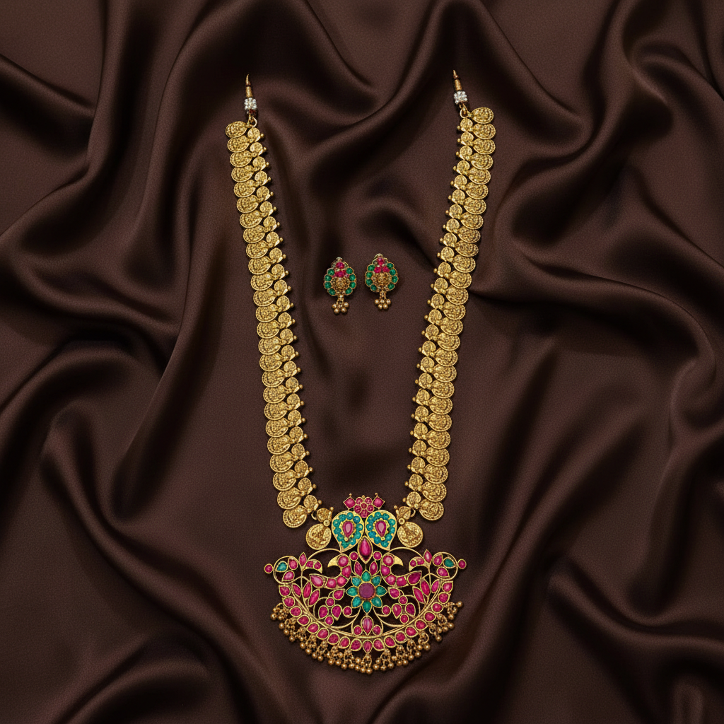 Kaasu Hara With Kempu pendant - NH00451