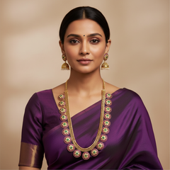 Jadau Bottu Long Haram With Jhumki - KH00373