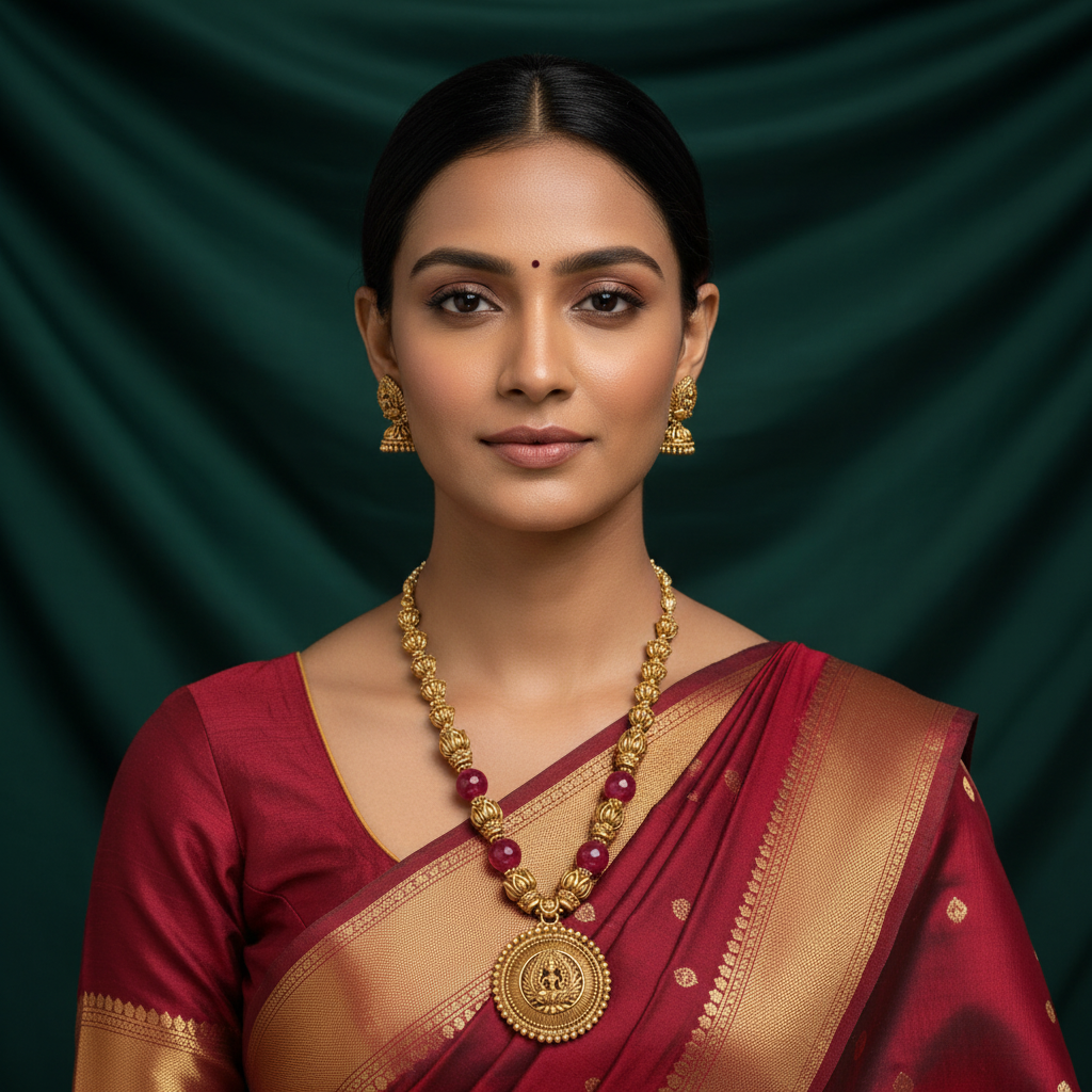 Nakshi Necklace with Lakshmi Pendant - NN00859