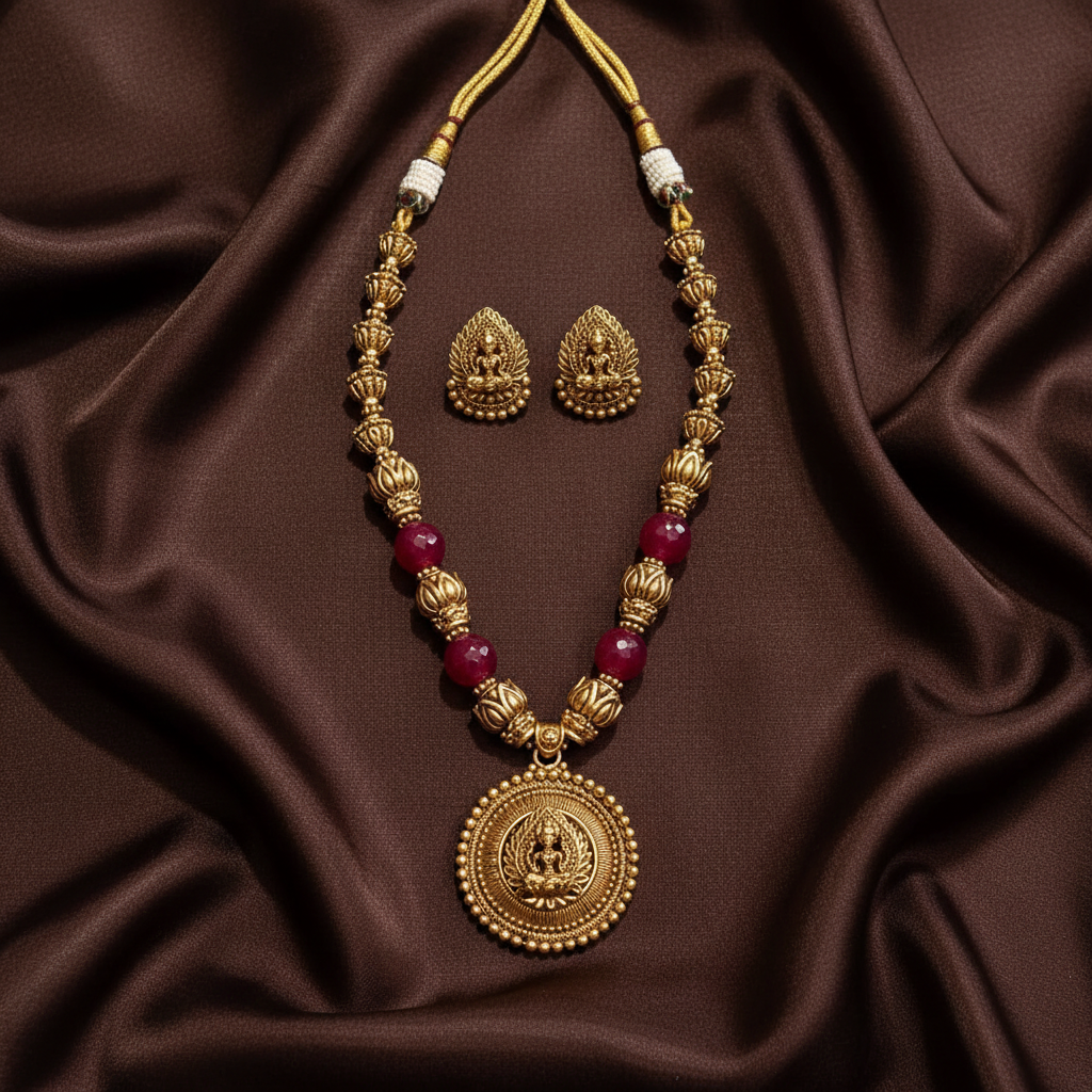 Nakshi Necklace with Lakshmi Pendant - NN00859