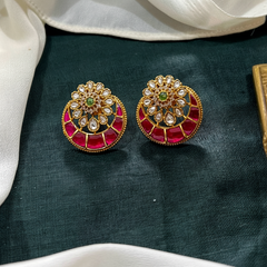 Mozonite Jadau Kundan Ear Studs - KE00584