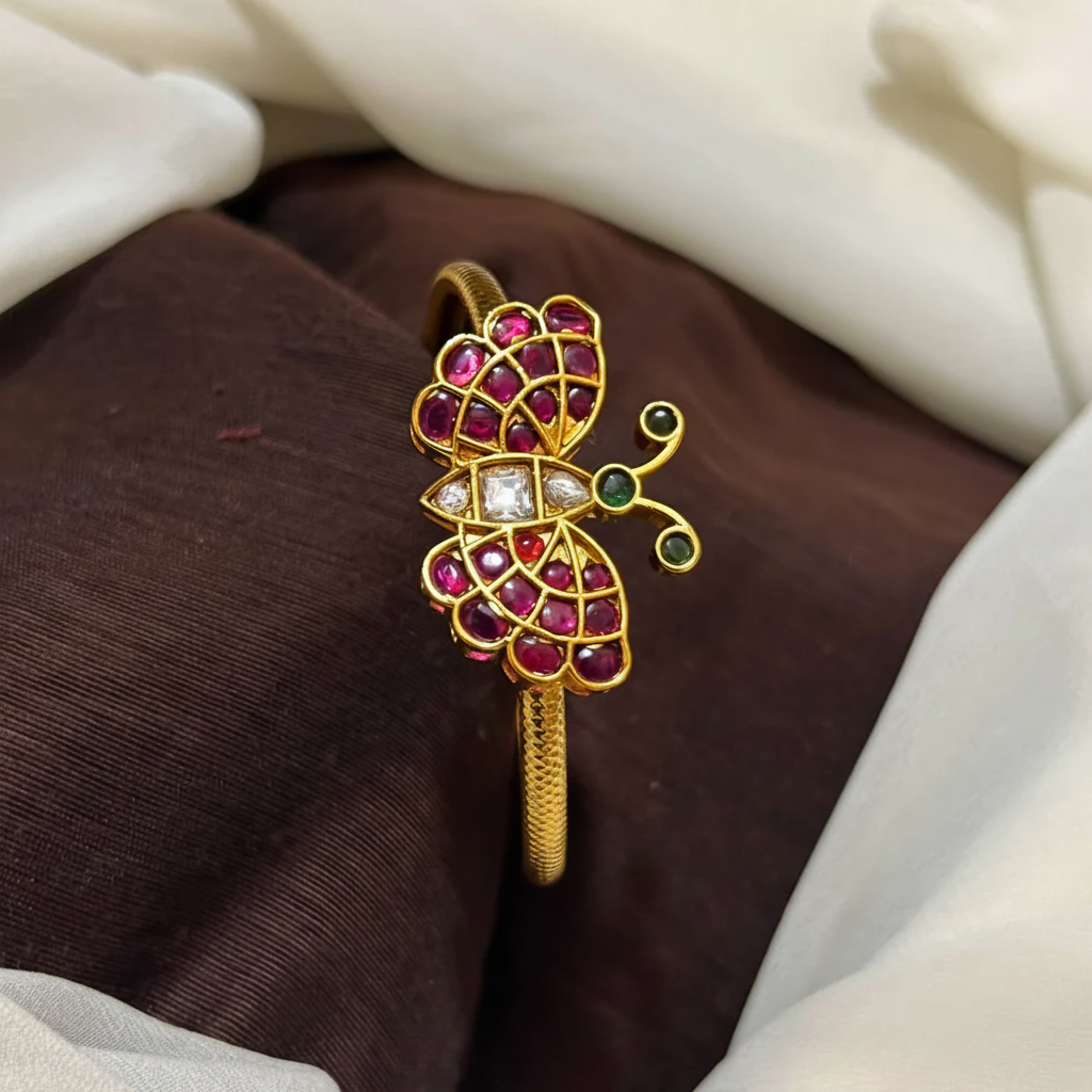 Butterfly Pattern Free Size Kada Back Openable - BG00656