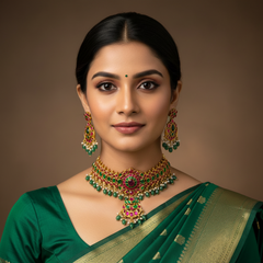 Pota Stone Mega Choker With Earrings - NN00935