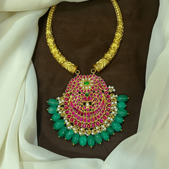Jadau Pendant with Kante Set - KN00668
