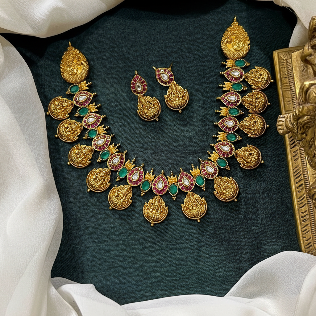 Nakshi Lakshmi Stone Necklace - NN00855