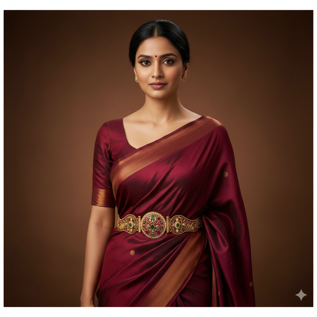 Designer Hand Made Belt With Pota Stones - WB0039