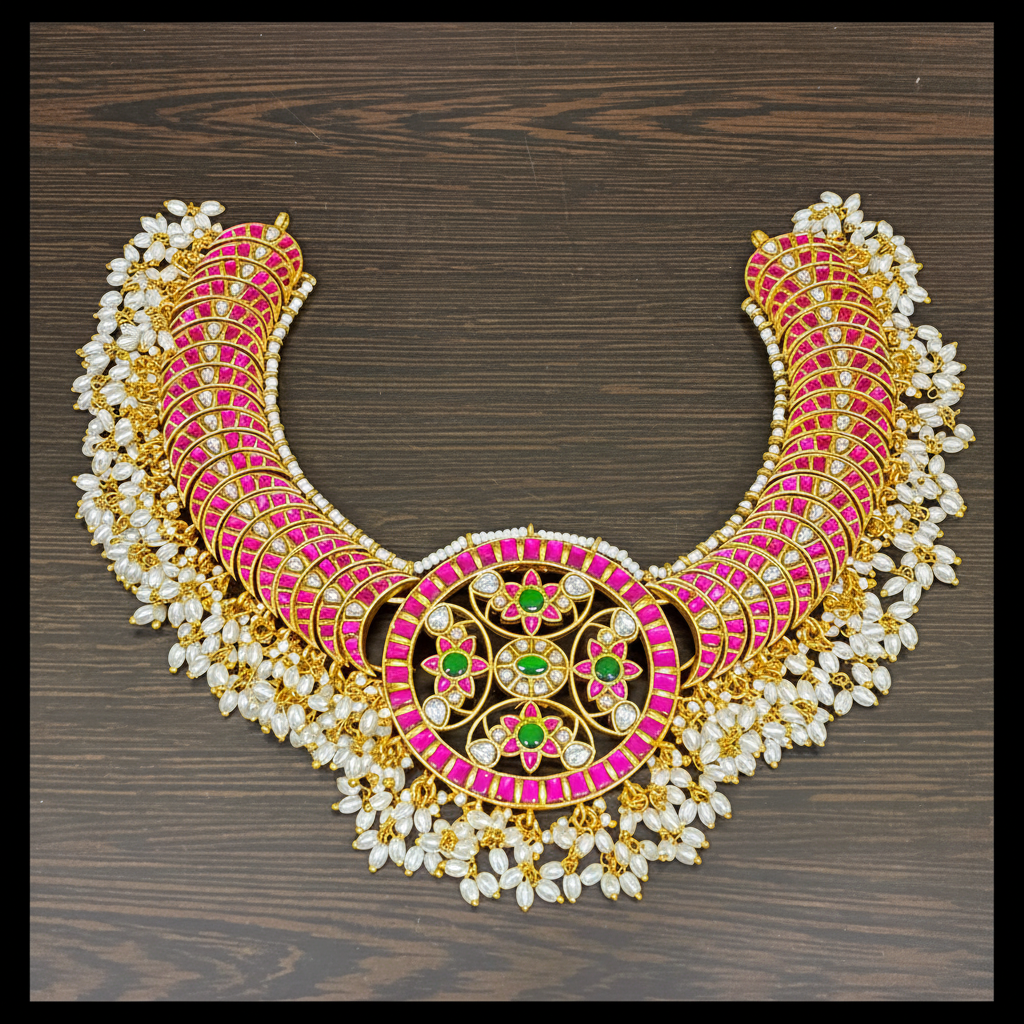 Chand Bali Rice Pearl Choker - KN0055