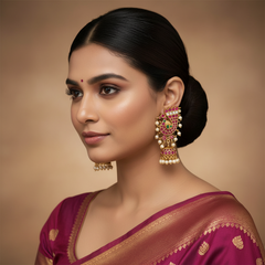 Kempu Peacock Vintage Jhumkis - NE00647