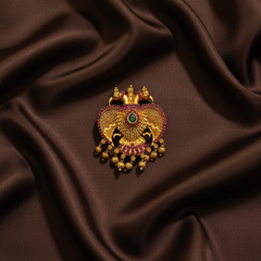 Gandaberunda Pendent in Kempu and  CZ - KP0040