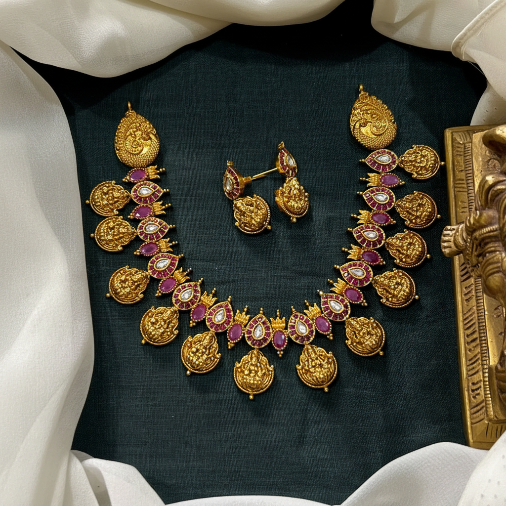 Nakshi Lakshmi Stone Necklace - NN00855