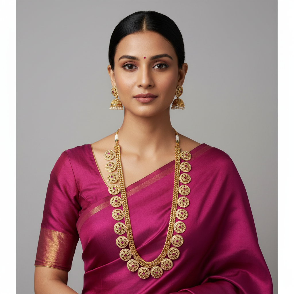 Jadau Bottu Long Haram With Jhumki - KH00373