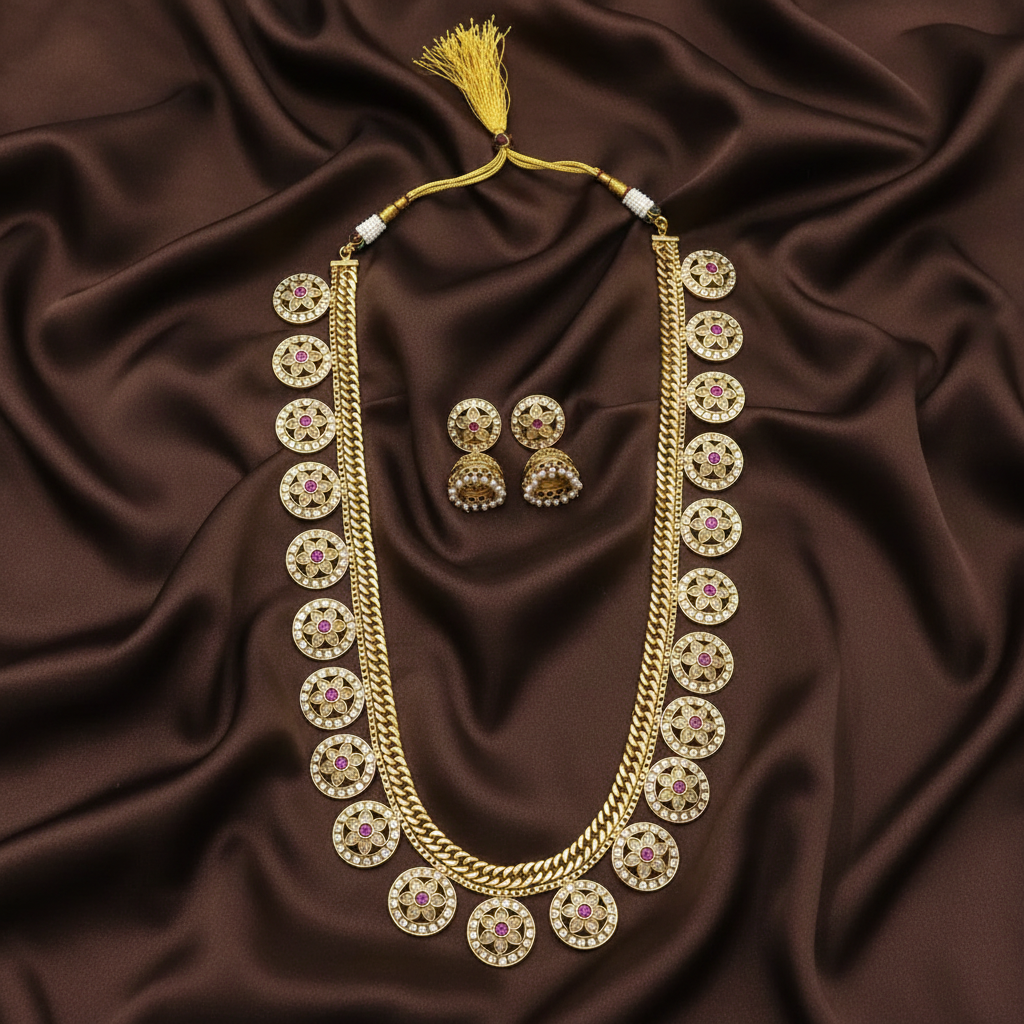 Jadau Bottu Long Haram With Jhumki - KH00373