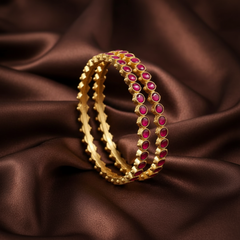 Jadau Round Stone Vintage Model Bangles - BG00681