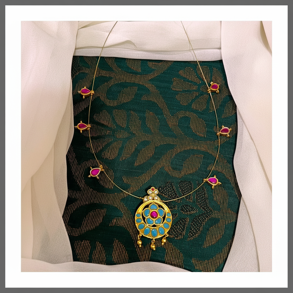Beautiful Invisible Chain In Kundan - KN00436