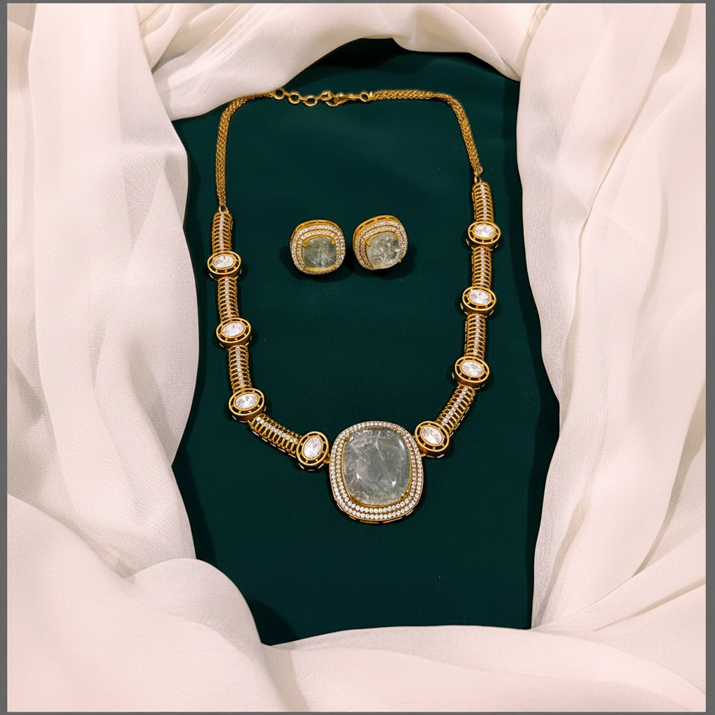 Antique Stone Necklace In Victorian - VN0096