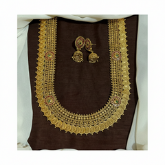 Bridal Grand Big KAasu Haram With Peacock Jhumki - NH00476
