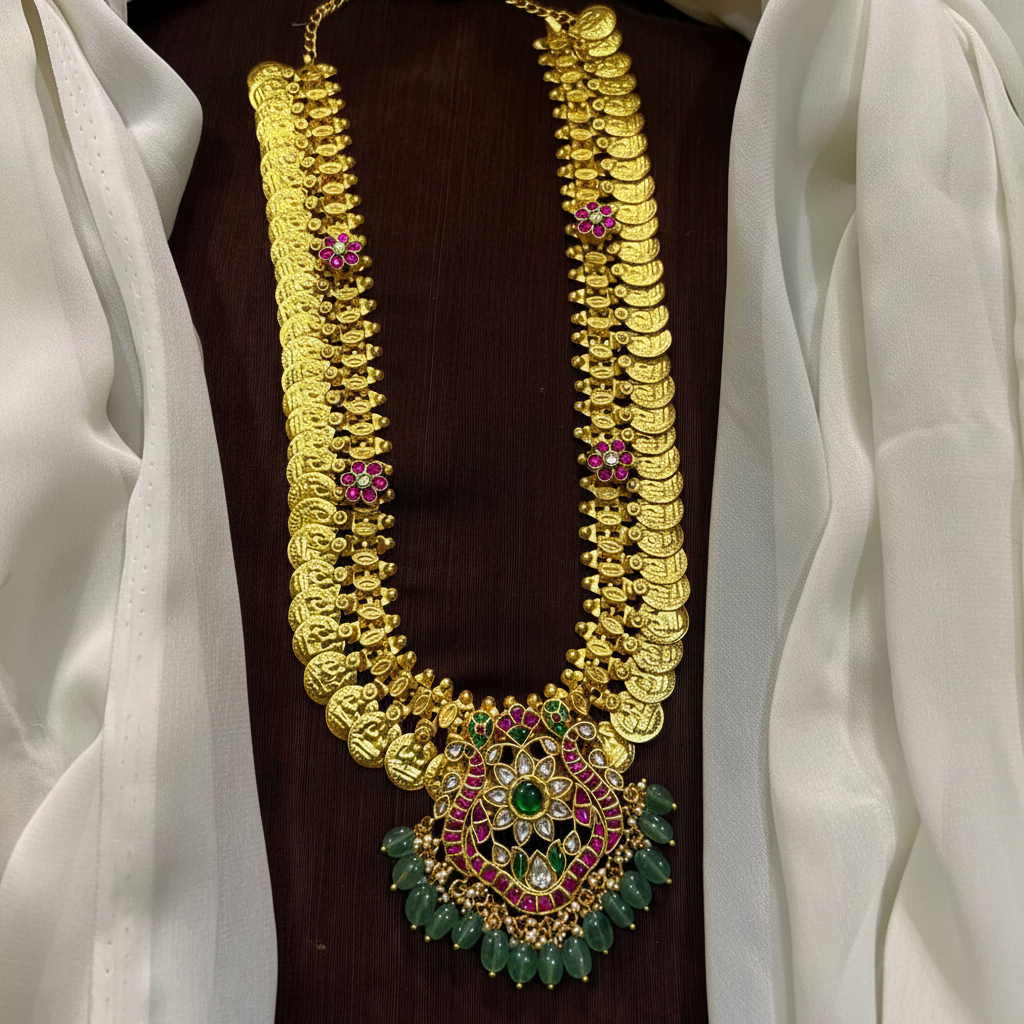 Jadau Kaasu Haram WIth Jhumkis
