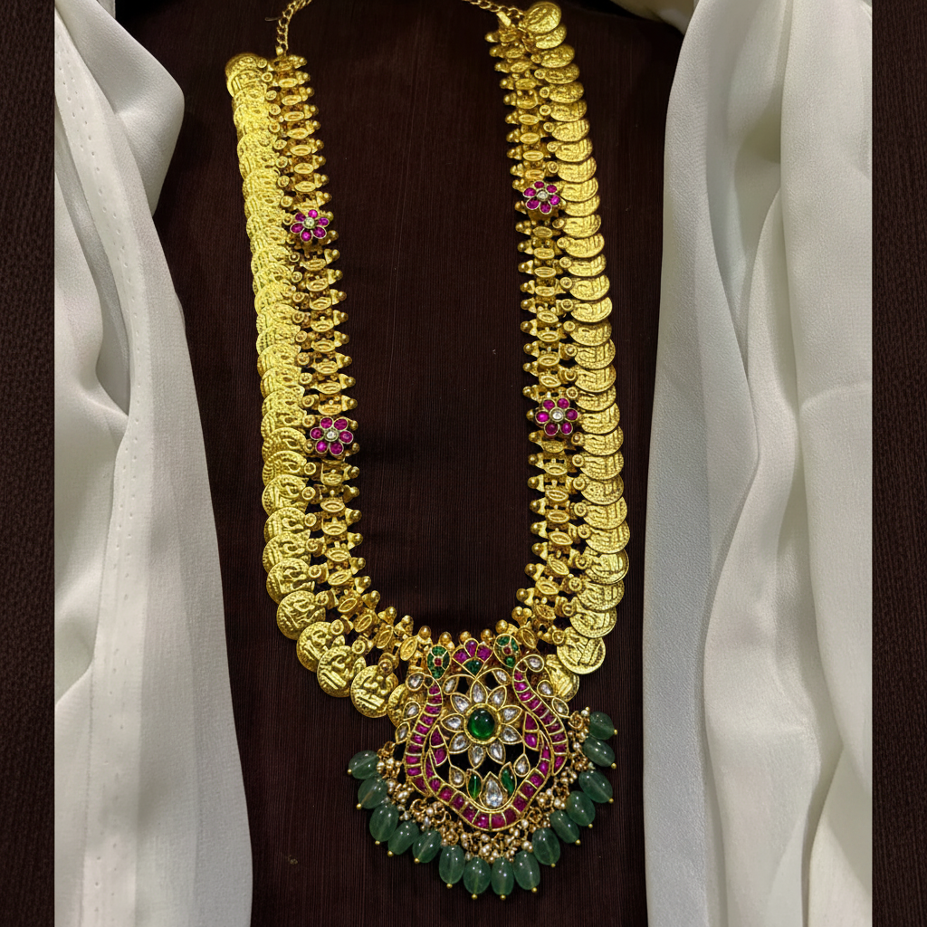 Antique Kaasu Haram with Side pendant - KH00302