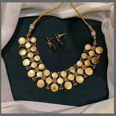 3 Layer Elegant Kaasu Necklace in Nakshi - NN00758