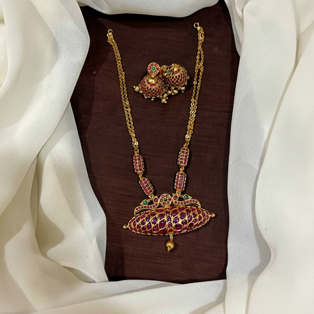 Antique Dark Polish Kempu Designer Pendant Necklace - NN00956