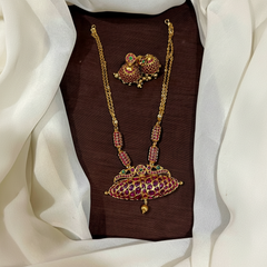 Antique Dark Polish Kempu Designer Pendant Necklace - NN00956