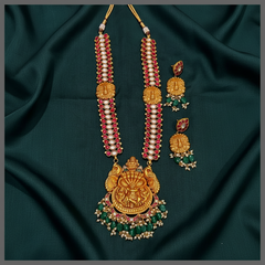 Antique Krishna Pendent haram in Kundan - KH00301