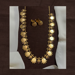Lakshmi Kaasu Long Haram With Jhumki - NH0018