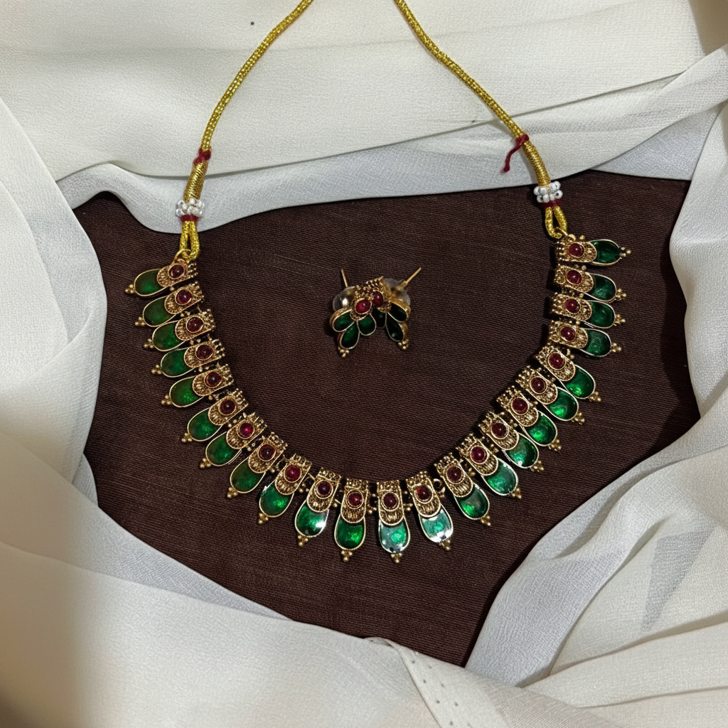 Leaf Painted Necklace - NN0074