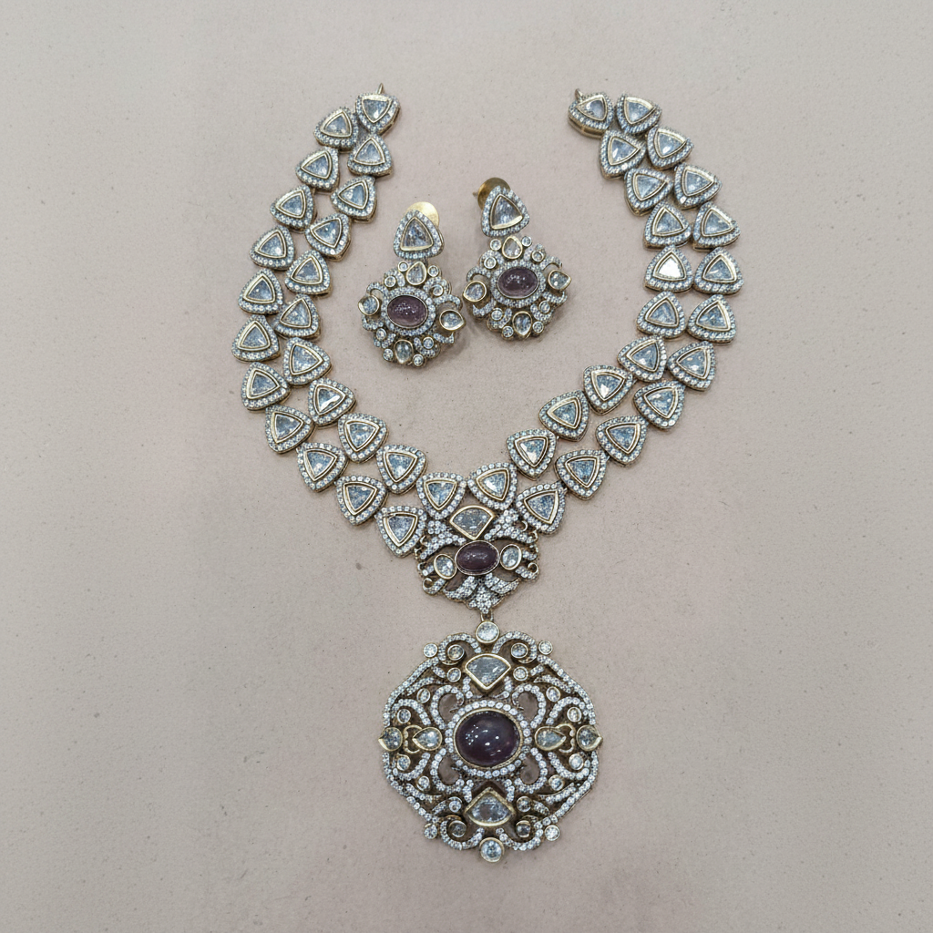 Beautiful Purple Victorian Necklace - VN0025