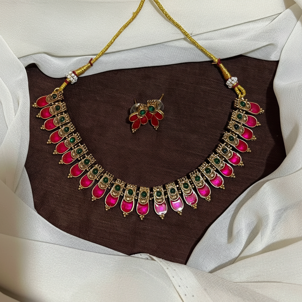Leaf Painted Necklace - NN0074