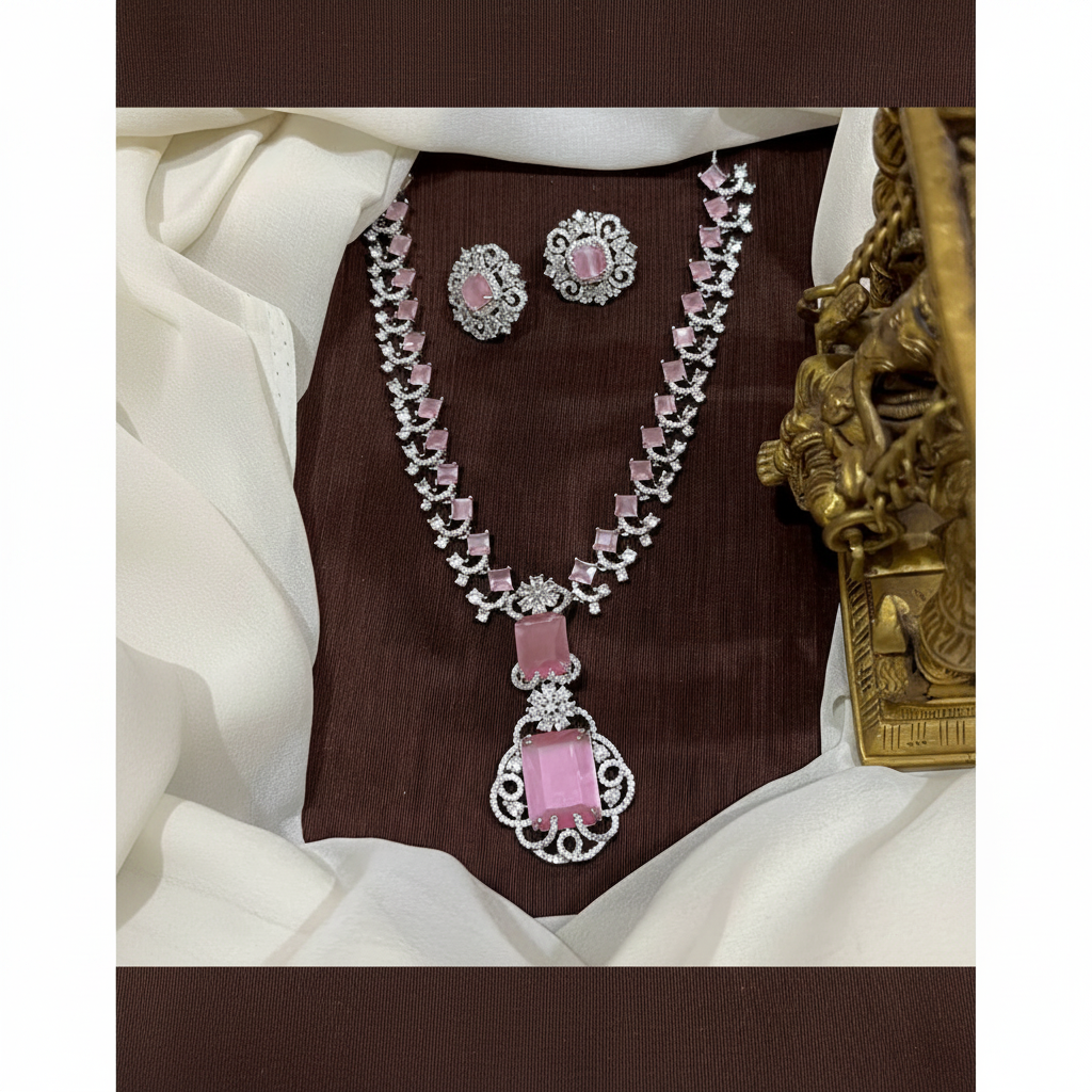 Pink Stone Ambani Set - DN0016