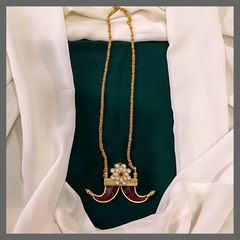 Antique Pendent With Chain In Nakshi - NN00434