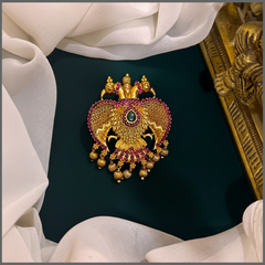 Gandaberunda Pendent in Kempu and  CZ - KP0040