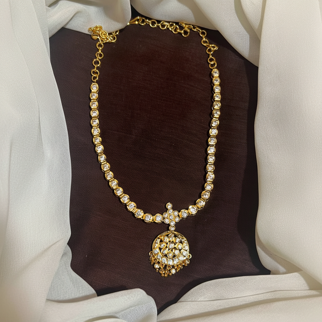 Vintage Panchaloha White Stone Necklace - NN00977