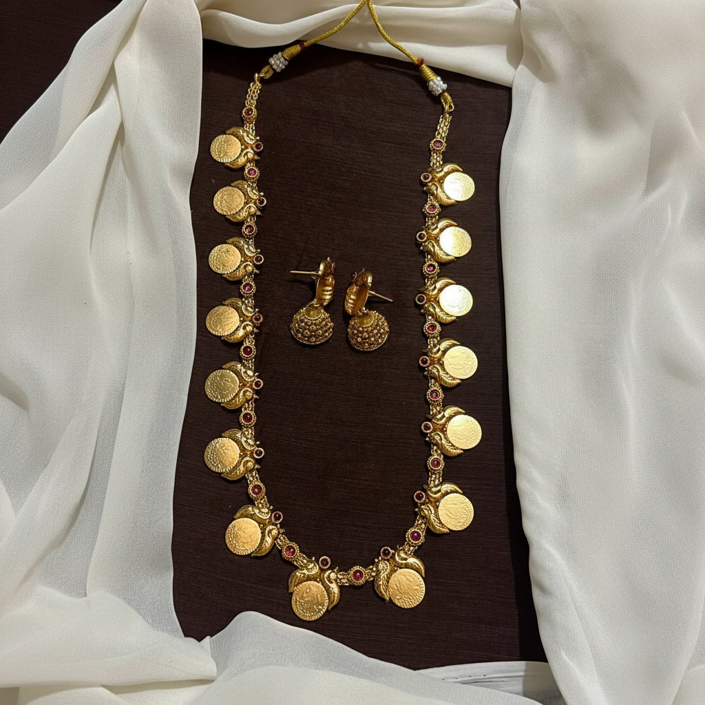 Antique Finish Kaasu With Peacock design - NH0012